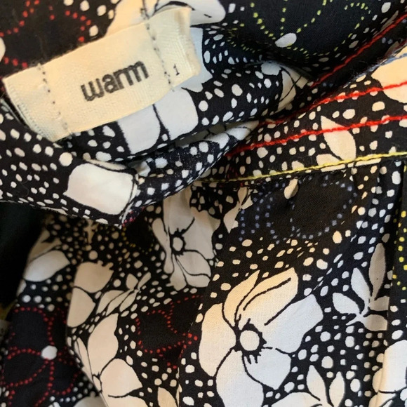 WARM Dress Big Love Floral Tiered Tie Shoulder Maxi Dress Size S Black - Picture 7 of 14